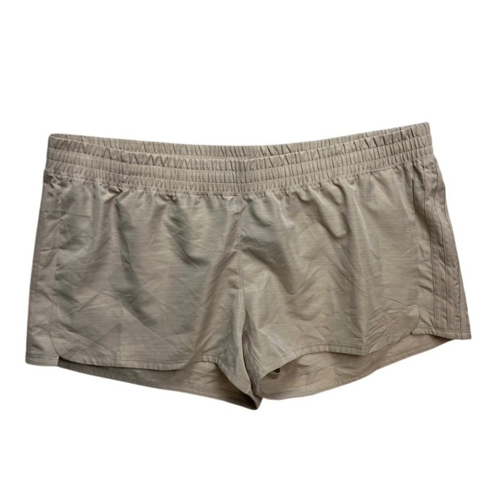 Adidas Womens Aeroready Shorts Tan‎ 2XL Elastic Waist Athletic Casual New Active